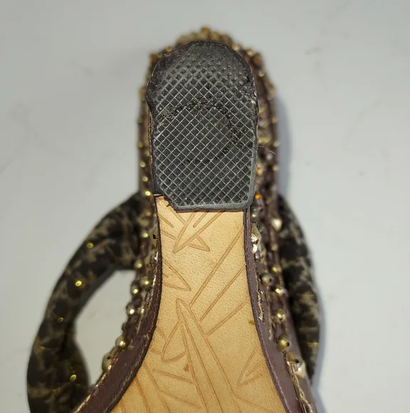 ColeHaan Embellished Wedge Sandals Size 10 - Picture 14 of 16